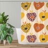 Farmhouse Style Stone Fruit Peach Shower Curtain with Fabric Material 