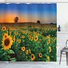 Farmhouse Summer Season Sunflower Print Shower Curtain for Bathroom Decor