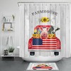 Farmhouse Sunflower Shower Curtain Pig Cow Cock 