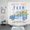 Farmhouse Truck Flowers Tulips Easter Bunny Shower Curtain - Spring Bathroom Decor