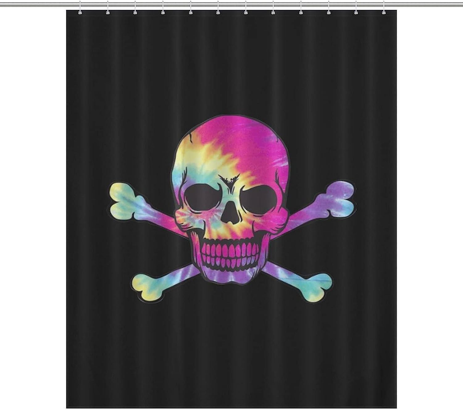 Fashionable Tie Dye Skull Shower Curtain for Bathroom Decor