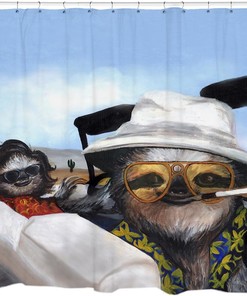 Fear and Loathing Graphic Shower Curtain, Perfect for a Desert-Themed Bathroom 