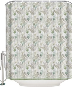 Feel Like You'Re On An Island Getaway With This Palm Tree Leaves Shower Curtain, Waterproof And Washable