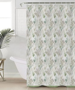 Feel Like You'Re On An Island Getaway With This Palm Tree Leaves Shower Curtain, Waterproof And Washable