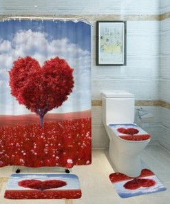 Feel Love In The Air With A Flower Sea Heart Tree Shower Curtain - Perfect For Your Bathroom Decor