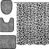 Feel The Wild Side Of Your Bathroom With Alaza White Black Leopard Spot Shower Curtain And Mat.