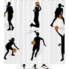 Female Basketball Player In Waterproof Bathroom Curtain For Sports Lovers