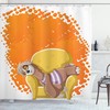 Female Lazy Animal Print Shower Curtain For Comfy Bathroom Vibes
