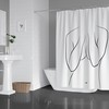 Feminine Nude Line Art Shower Curtain, Black and White Naked Woman Art Bath tub Curtain, Fabric Bathroom Decor
