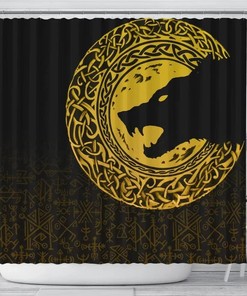 Fenrir the Wolf of Odin Norse Vikings Shower Curtain Cover, 3D Print Pattern for Bathroom/Laundry Waterproof