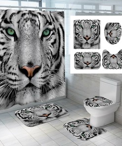 Ferocious Tiger Bathroom Curtain