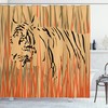 Ferocious Tiger Shower Curtain For Wild Animal Bathroom Decor