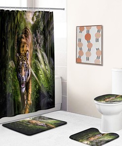 Ferocious Tiger Shower Curtain With Quotes