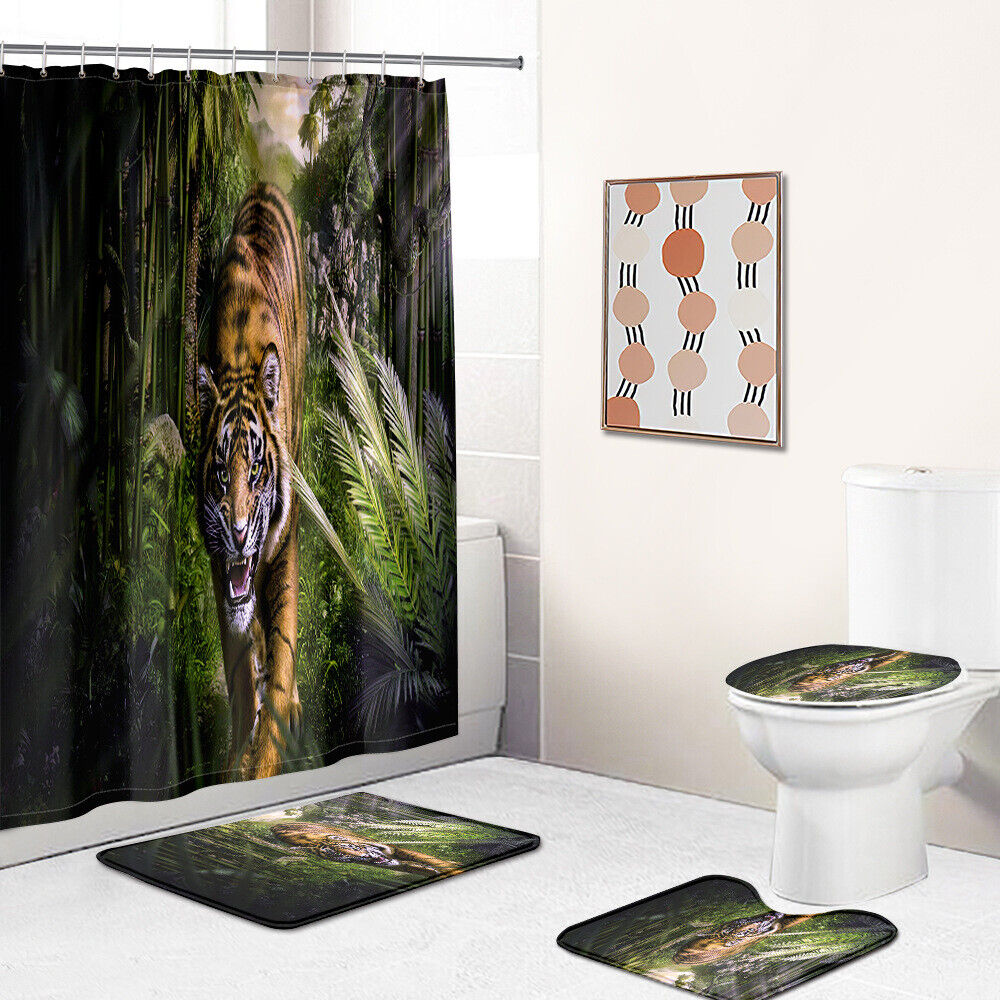 Ferocious Tiger Shower Curtain With Quotes