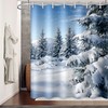 Festive 3D Snowflake Snow Pine Trees Forest Bathroom Shower Curtain For Your Bathroom