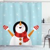 Festive Bathroom Decor With Santa, Star, And Snowflake Print Waterproof Fabric Shower Curtain