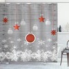 Festive Bathroom Decor With Stars And Snowflakes Print Waterproof Fabric Shower Curtain