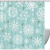 Festive Blue Snowflakes Print Shower Curtain