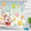 Festive Cartoon Style Rabbit Easter Eggs Fabric Shower Curtain For Bathroom Decor