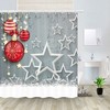 Festive Christmas Balls And Snowflakes Fabric Shower Curtain - Holiday Bathroom Decor