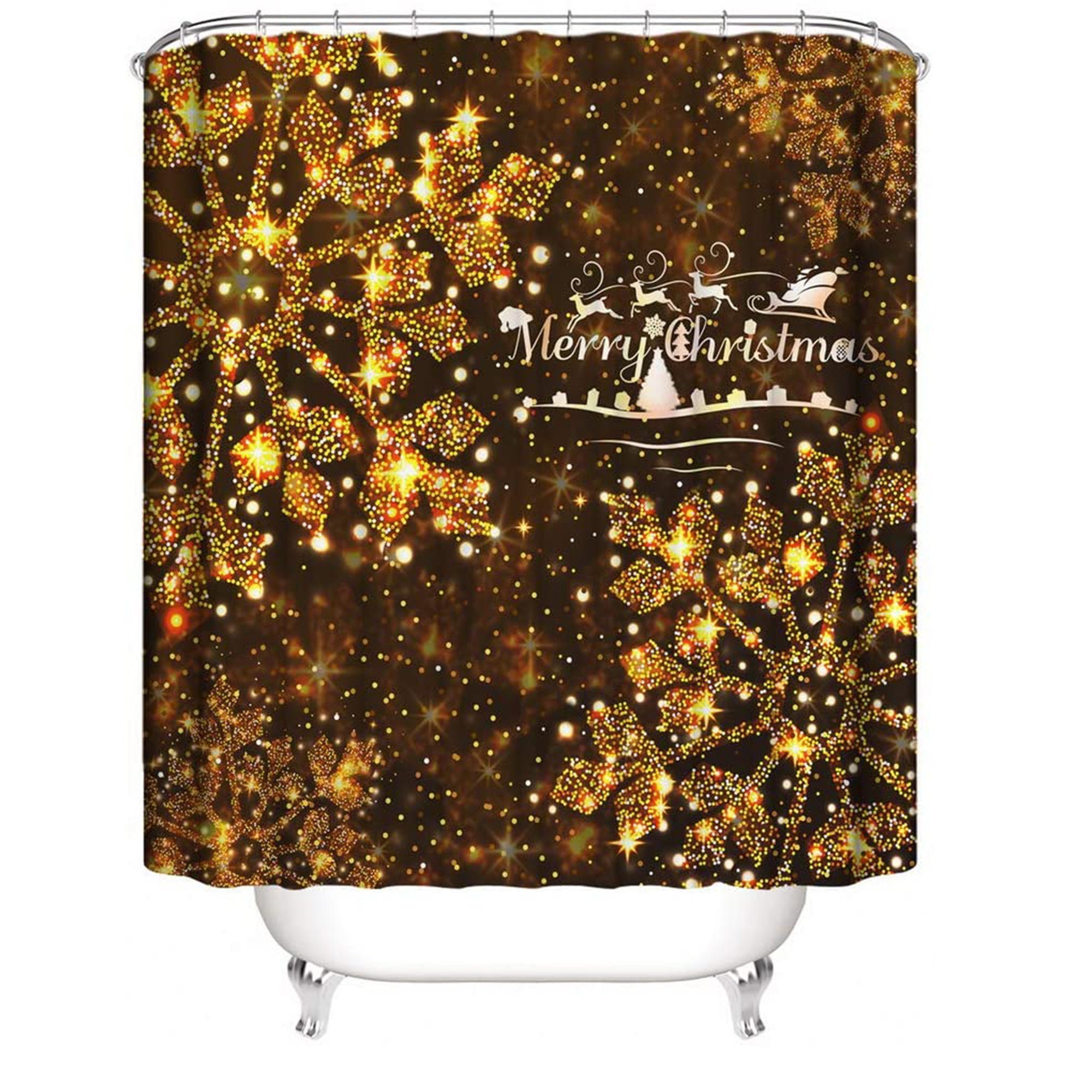 Festive Christmas Shower Curtain For A Cheerful Bathroom