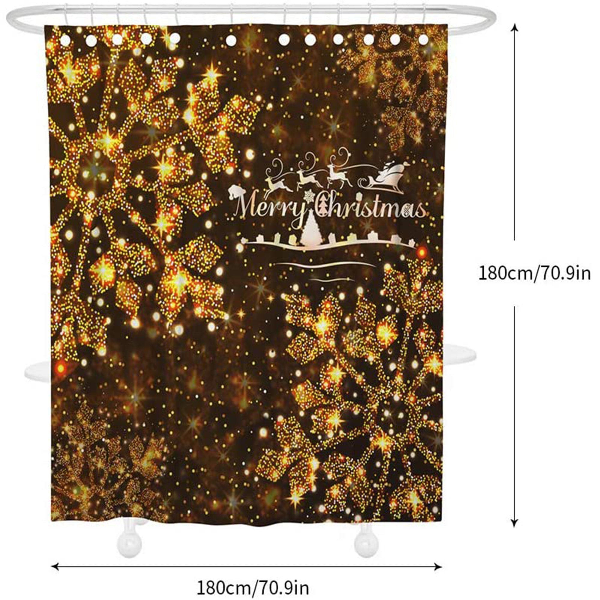 Festive Christmas Shower Curtain For A Cheerful Bathroom - Image 2
