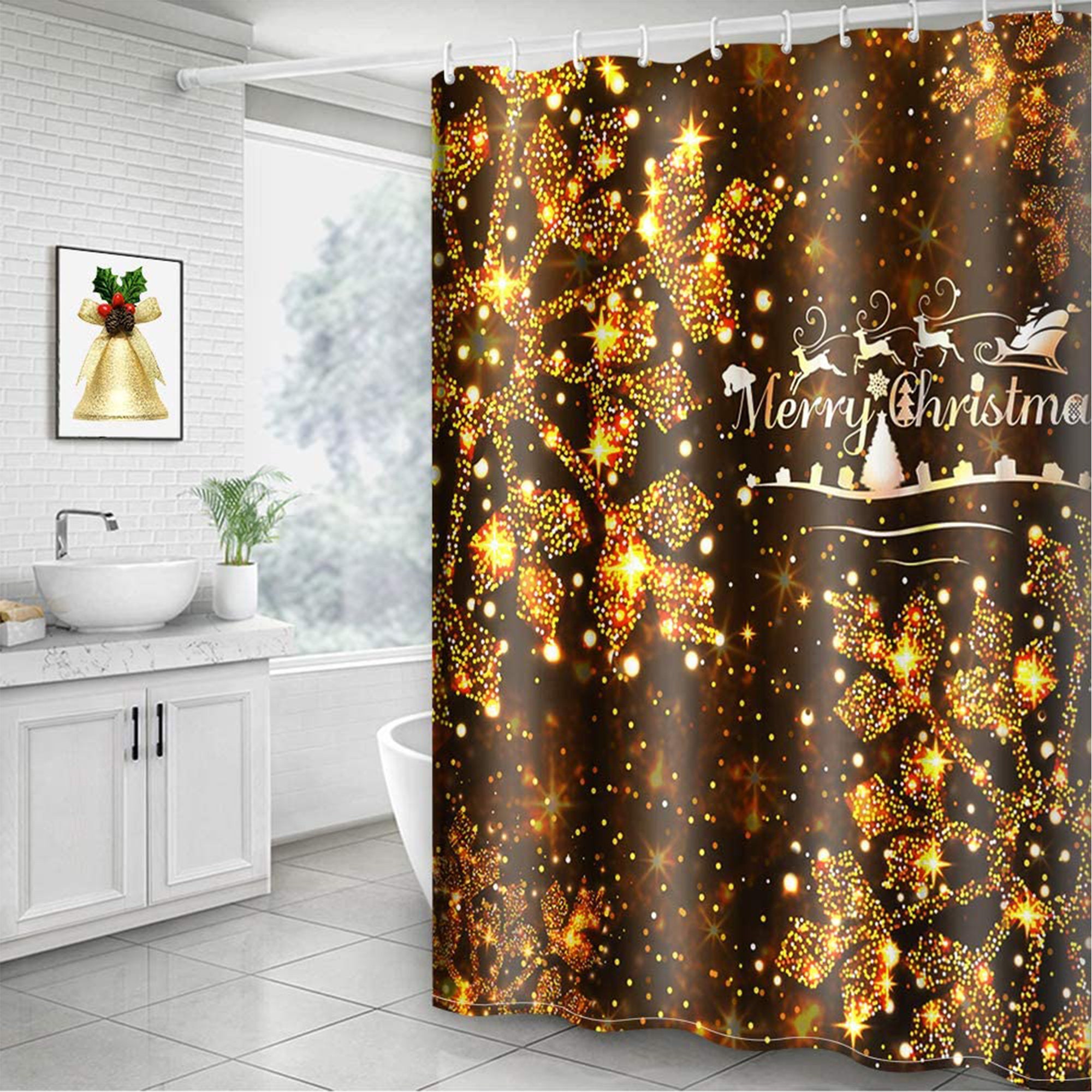 Festive Christmas Shower Curtain For A Cheerful Bathroom - Image 3