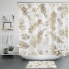 Festive Fir Branches and Snowflake Yellow White Shower Curtain for Winter Bathroom Decor 