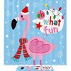 Festive Flamingo Snowflake Shower Curtain - Waterproof Fabric Bathroom Decor