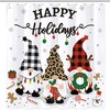 Festive Gnomes And Snowflakes Shower Curtain - Happy Holidays Bathroom Decor
