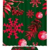 Festive Green Snowflake Shower Curtain - Waterproof Fabric Bathroom Decor