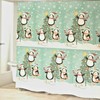Festive Holiday Penguins And Trees Christmas Fabric Shower Curtain - Avantis
