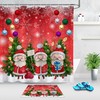 Festive Santa Fir Trees And Baubles Shower Curtain - Snowflake Bathroom Decor