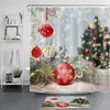 Festive Silver Christmas Ball and Snowflake Print Shower Curtain Bathroom Decor
