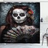 Festive Skull Scary Mask Shower Curtain Print In Black For Bathroom Decoration