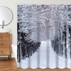 Festive Snow Scene Shower Curtain Waterproof Fabric for Christmas Gifts