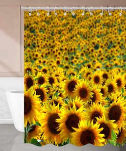 Festive Sunflower Christmas Shower Curtain to Bring Joy to Your Bathroom During the Holidays