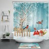 Festive Tree and Cardinal Print Christmas Gifts Shower Curtain for Bathroom Decor