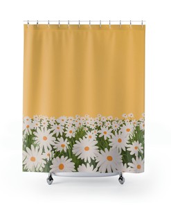 Field Of Daisies Shower Curtain For Nature Lovers And Home Bath Decor Gift