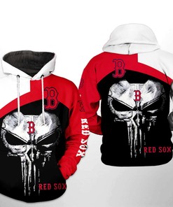 Fierce Boston Red Sox Mlb Skull Punisher 3D Hoodie