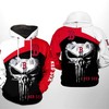 Fierce Boston Red Sox Mlb Skull Punisher 3D Hoodie Zipper Hoodie