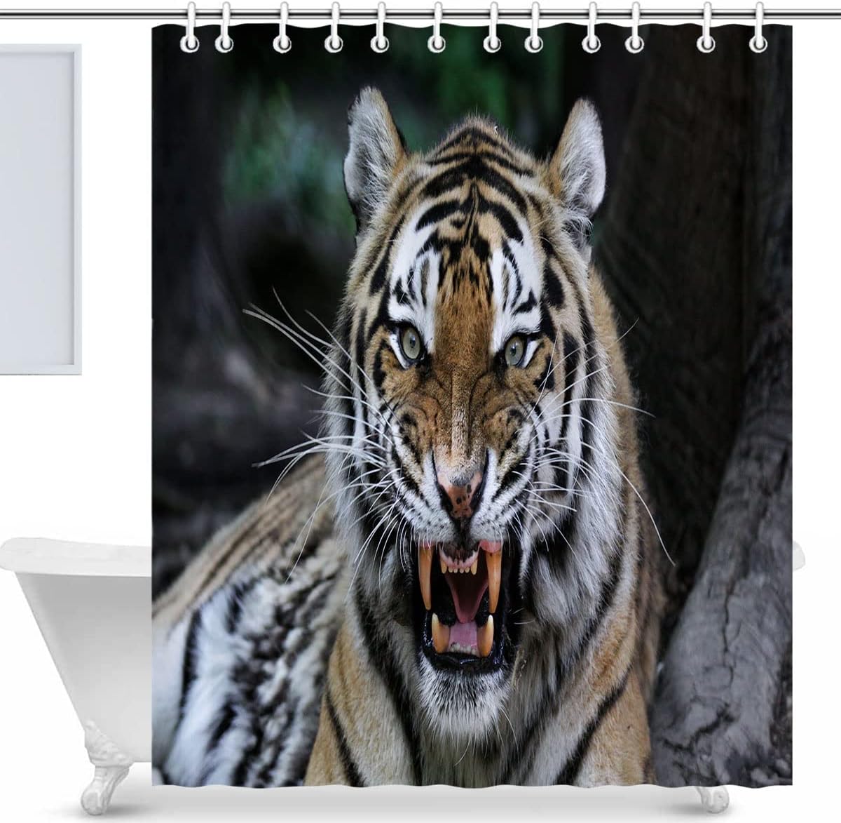 Fierce Tiger Shower Curtain For The Ultimate Bathroom Decor