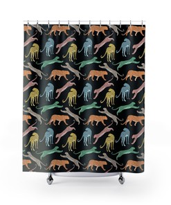 Fierce and Bold Rainbow Leopard Shower Curtain for a Sassier Approach to Your Bathroom Decor