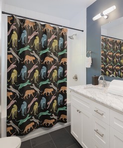 Fierce and Bold Rainbow Leopard Shower Curtain for a Sassier Approach to Your Bathroom Decor