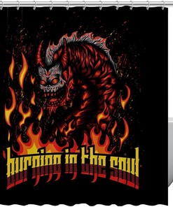 Fiery Magma Dragon Shower Curtain For A Hot Bathroom