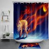 Fiery Tiger Fury Fire Flames Shower Curtain for Intense Bathroom Decor
