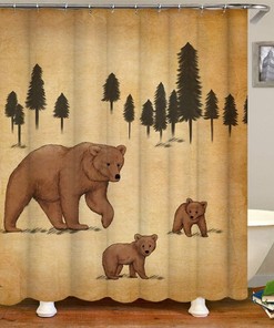 Find Your Inner Wilderness with Rustic Bear Shower Curtain for Cabin Lodge Bathroom Decor