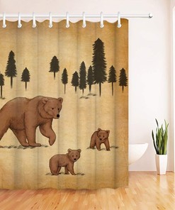 Find Your Inner Wilderness with Rustic Bear Shower Curtain for Cabin Lodge Bathroom Decor