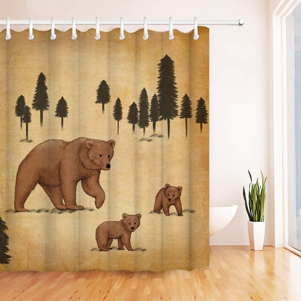 Find Your Inner Wilderness with Rustic Bear Shower Curtain for Cabin Lodge Bathroom Decor