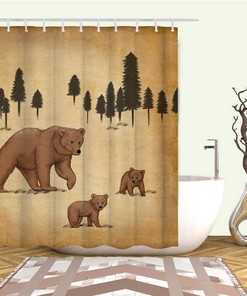 Find Your Inner Wilderness with Rustic Bear Shower Curtain for Cabin Lodge Bathroom Decor